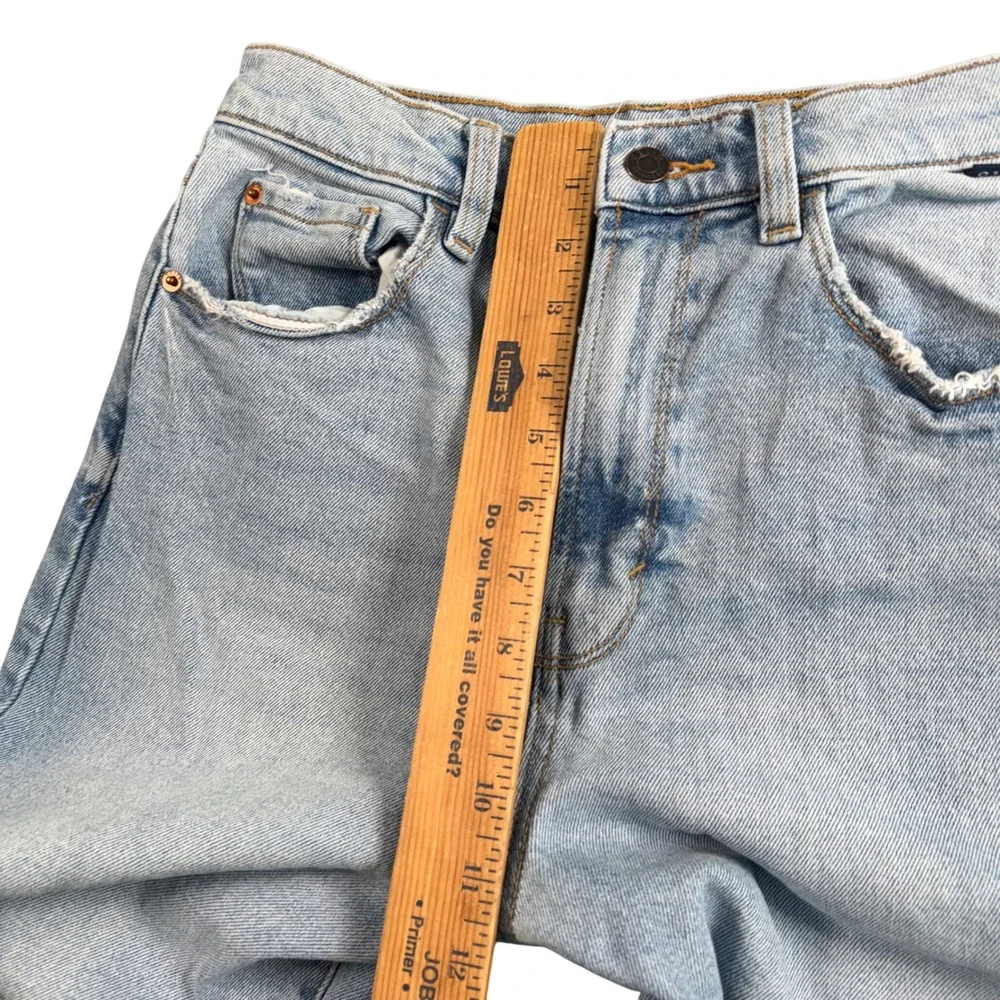 Cello Light Wash Straight Leg Jeans Distressed High Rise‎ Y2K Grunge Streetwear